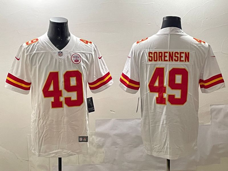 Men Kansas City Chiefs #49 Sorensen White Second generations 2025 Nike Limited NFL Jersey style 1